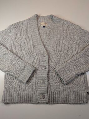 Universal Thread Womens Small Cable Knit Cardigan Gray Button Front Sweater